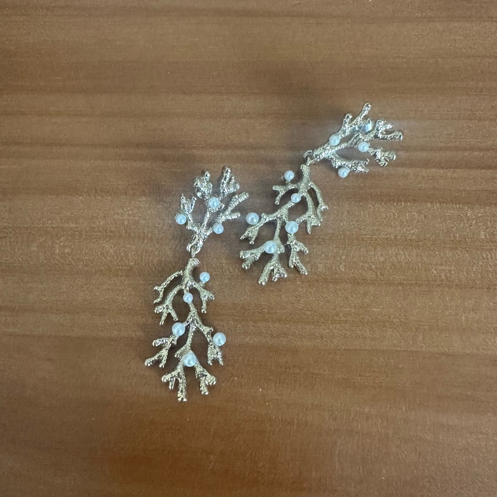 Elegant Gold Coral Branch Earrings Chloe + Isabel